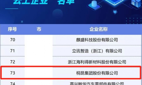 桐昆集團入選浙江省第二批制造業“云上企業”名單